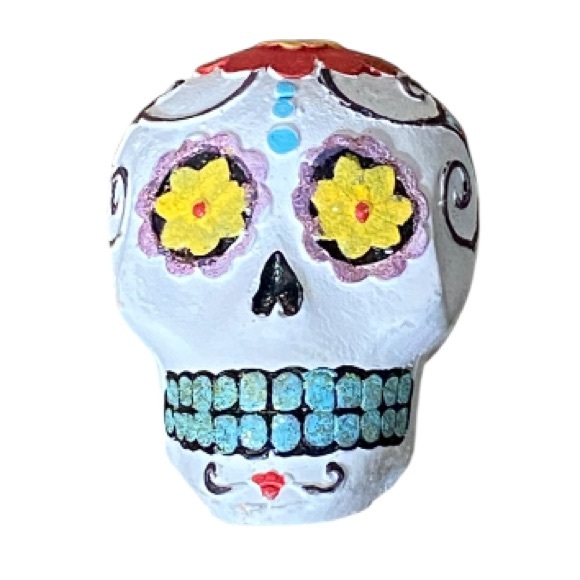 Mexican Pottery Sugar Skulls Hand Painted Talavera Day Of The Dead Dia De Muerto - Picture 4 of 6